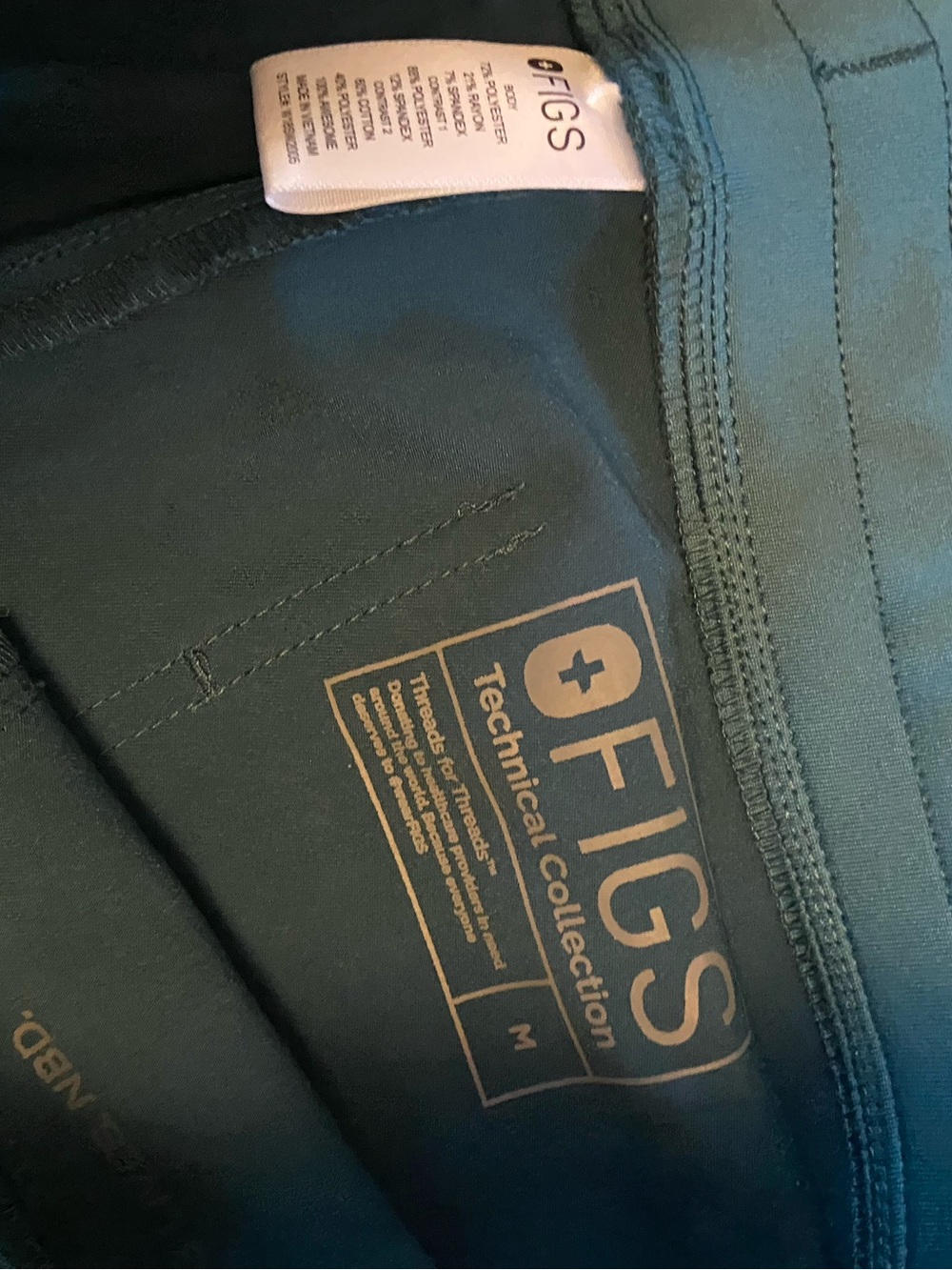 Figs Technical Collection Scrub Joggers Pants Teal Sz Medium Women’s - Picture 2 of 4
